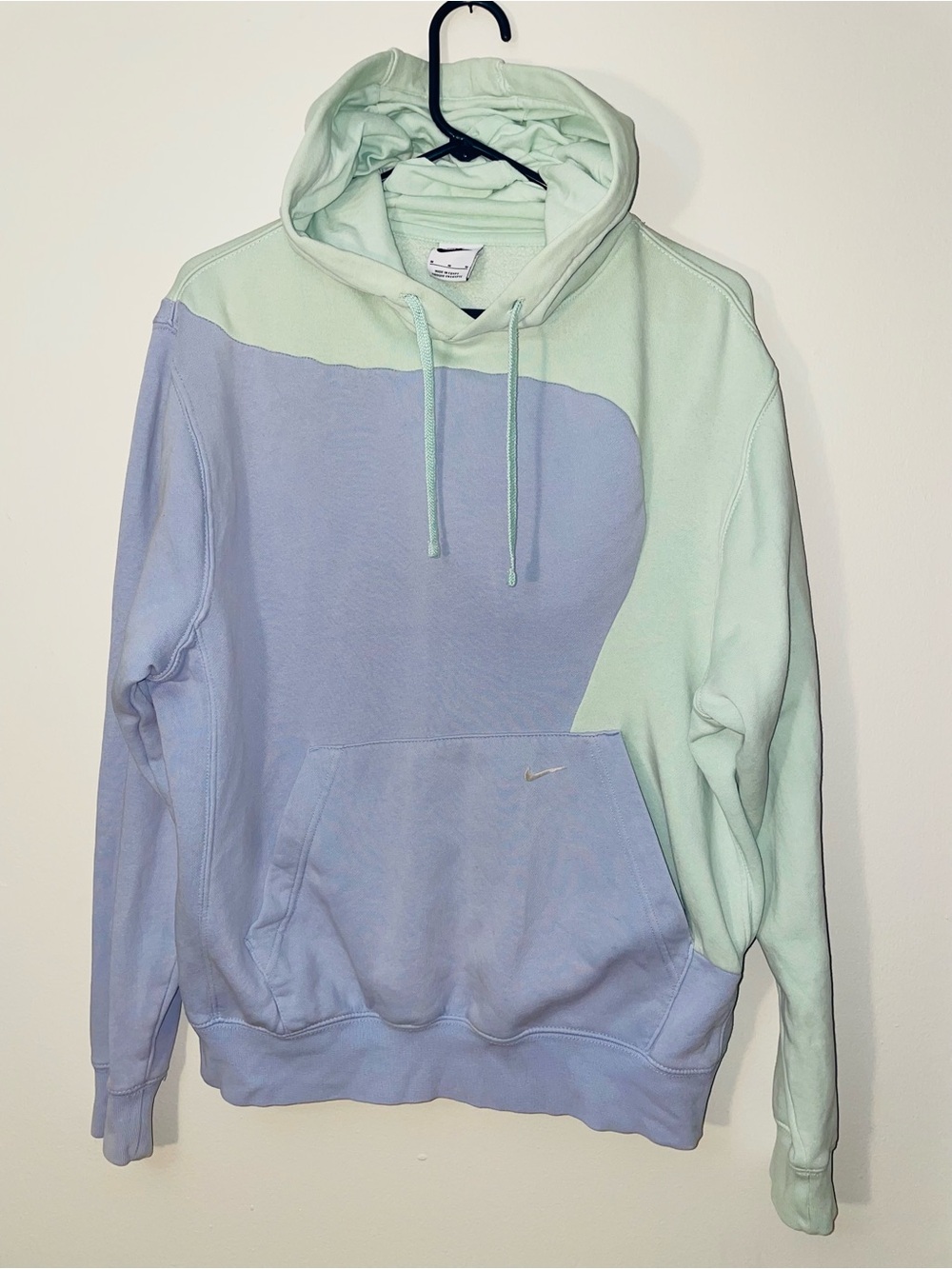 Nike Club Fleece Color Clash Wavy Colorblock Hoodie Pastel Mint & Purple